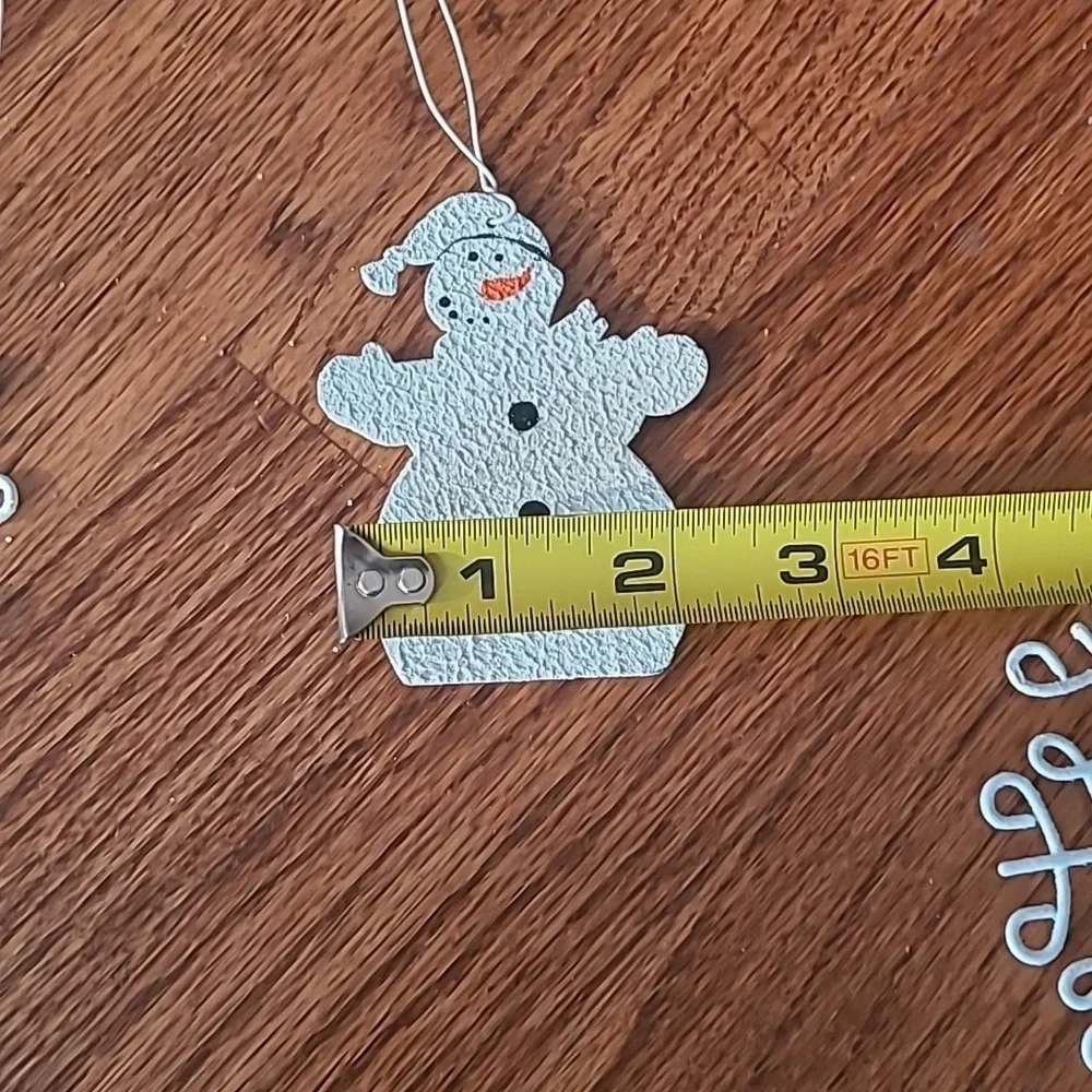 Metal Snowflake & Snowman Mantel Tree Garland - 8.5 Feet